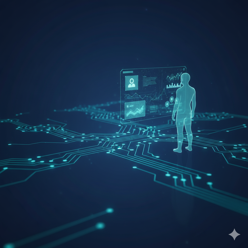 Home Visual abstracta de IA y automatización empresarial