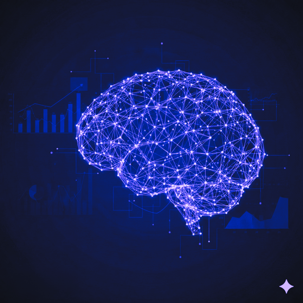 Home Flatlay of a business analytics report, keyboard, pen, and smartphone on a wooden desk.